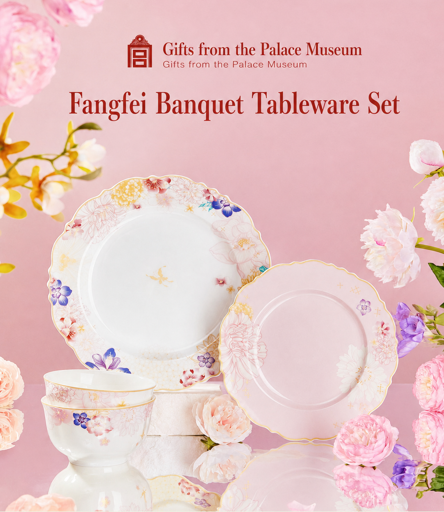 Tableware Set - Fangfeiyi Tableware Set Bone Porcelain Bowl and Plate Gift Box Creative Housewarming Wedding Gift